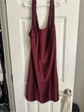 Burgundy and Black Satin Slip Dresses